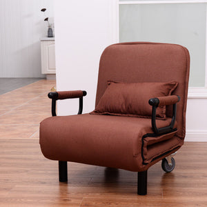 Convertible Folding Leisure Recliner Sofa Bed-Coffee