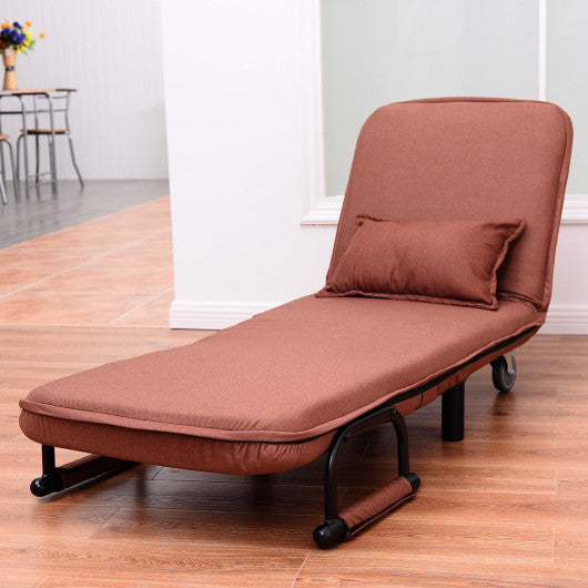 Convertible Folding Leisure Recliner Sofa Bed-Coffee
