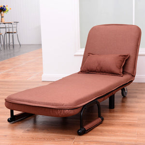 Convertible Folding Leisure Recliner Sofa Bed-Coffee