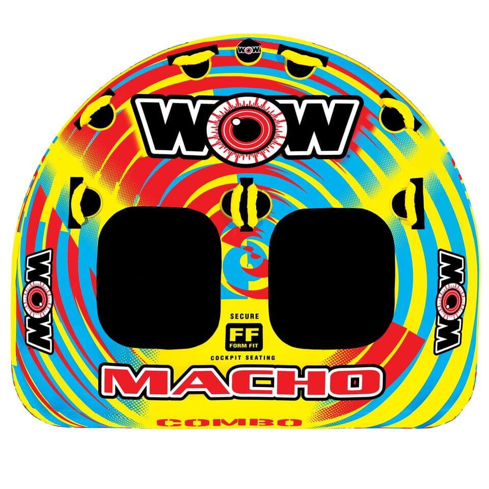 WOW Sports Macho 2 Person Towable Water Tube For Pool and Lake (16-1010) by Jupiter Gear