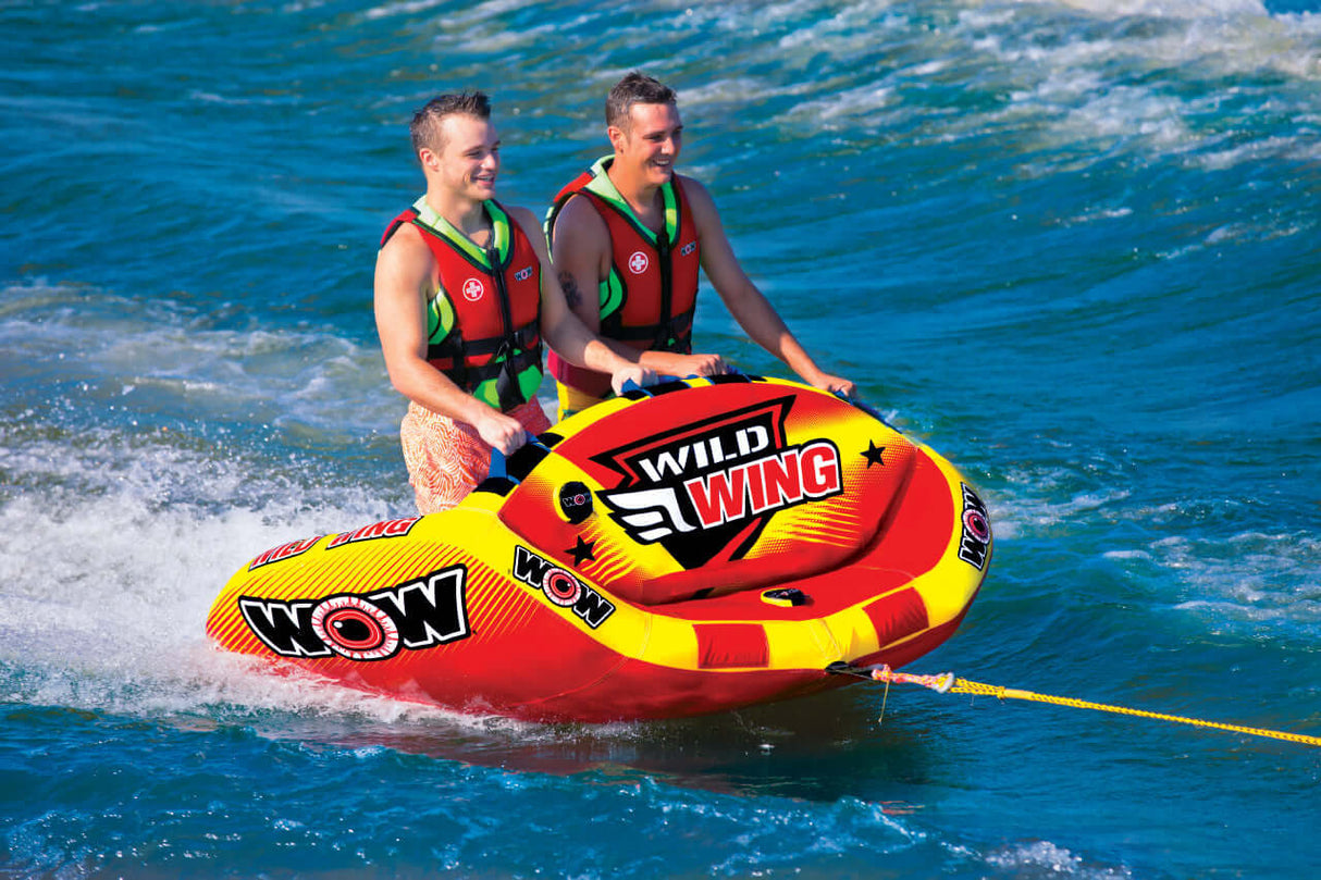 WOW Sports Wild Wing 2 Person Towable Water Tube For Pool and Lake (18-1120) by Jupiter Gear