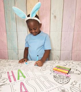 Easter Coloring Tablecloth by Creative Crayons Workshop