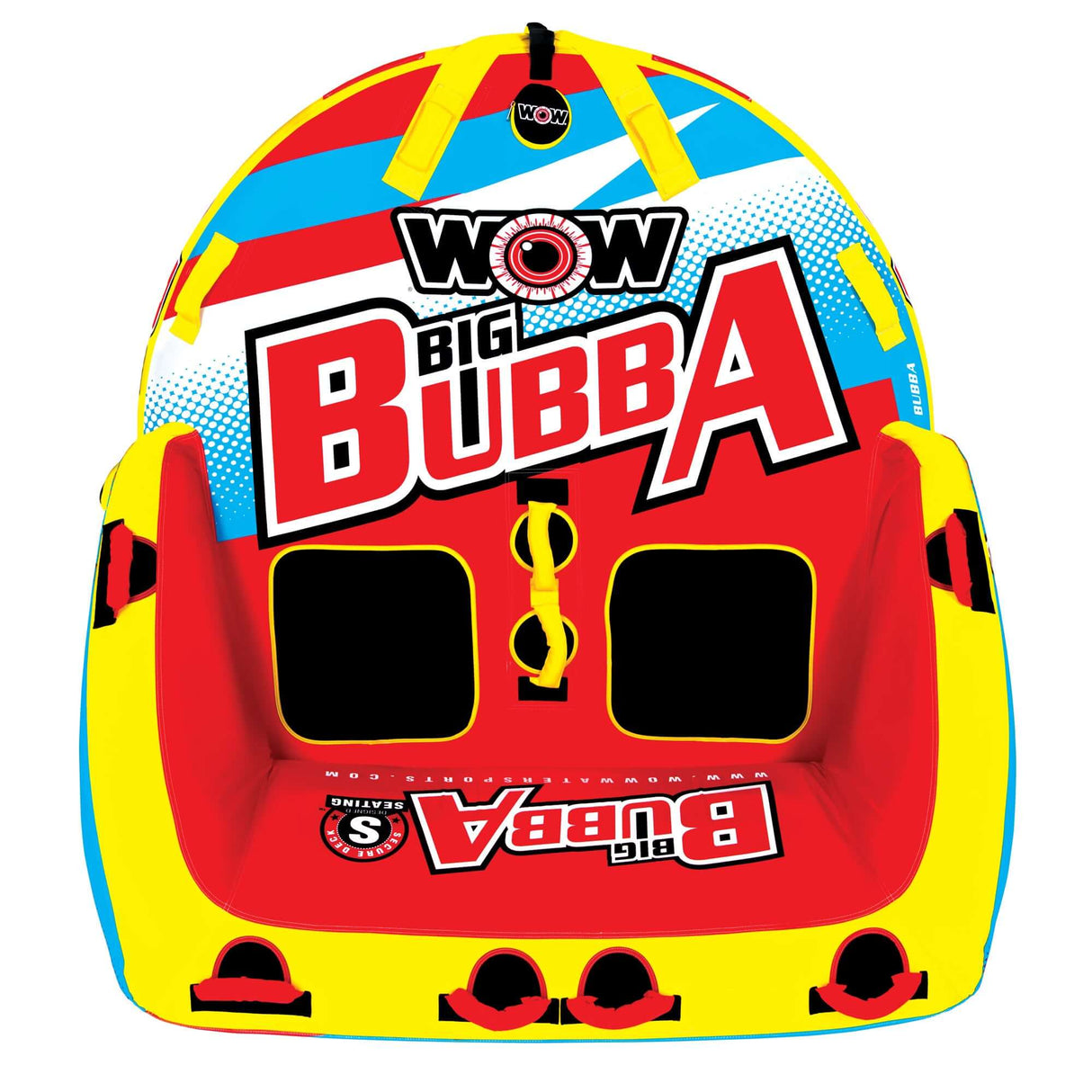 WOW Sports Big Bubba Hi Vis 2 Person Towable Water Tube For Pool and Lake by Jupiter Gear