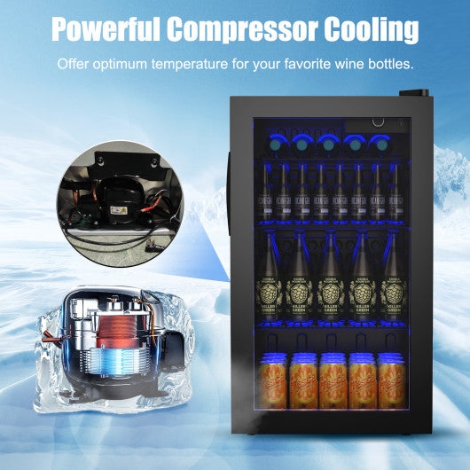 120 Can Beverage Mini Refrigerator with Glass Door