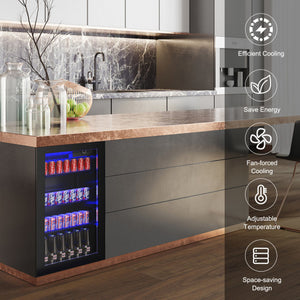 120 Can Beverage Mini Refrigerator with Glass Door