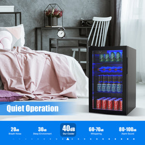 120 Can Beverage Mini Refrigerator with Glass Door
