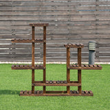 6 Tier Wooden Shelf Storage Plant Rack Stand