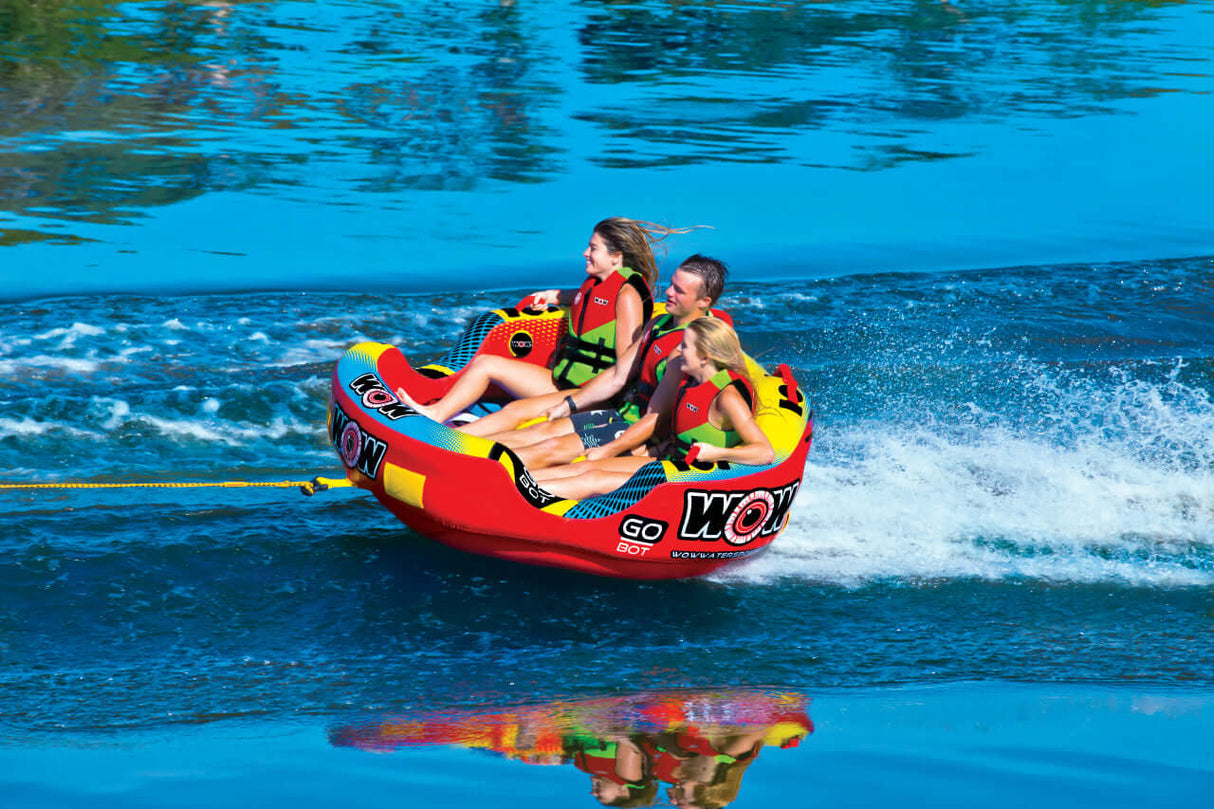 WOW Sports Go Bot 3 Person Towable Water Tube For Pool and Lake (18-1050) by Jupiter Gear
