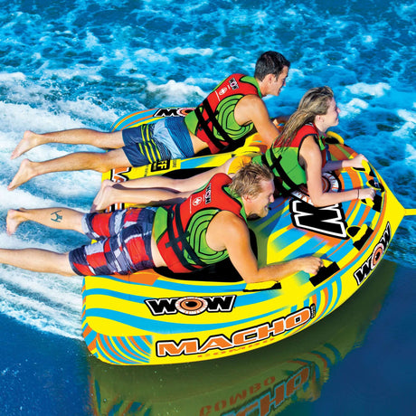 WOW Sports Macho 1-3 Person Towable Water Tube For Pool and Lake (16-1030) by Jupiter Gear
