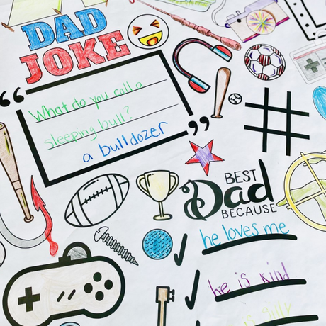 Father's Day Coloring Tablecloth by Creative Crayons Workshop
