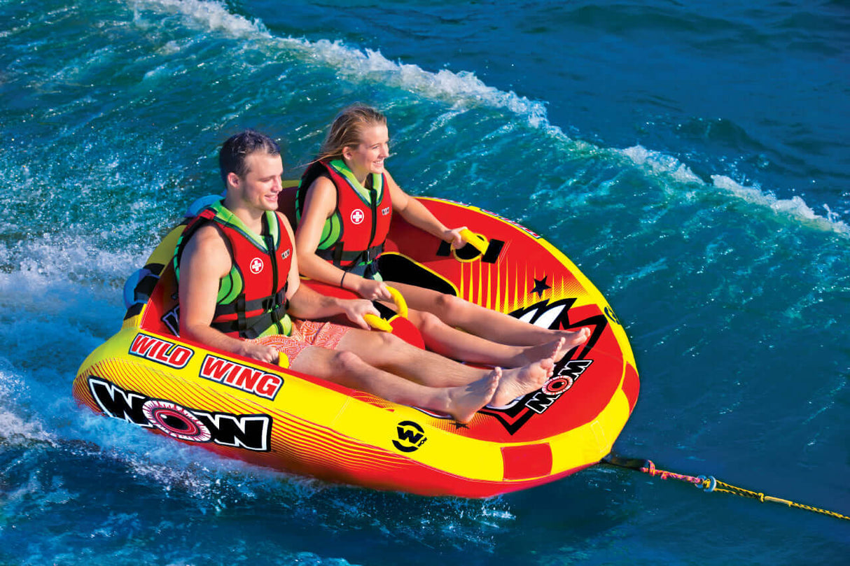 WOW Sports Wild Wing 2 Person Towable Water Tube For Pool and Lake (18-1120) by Jupiter Gear