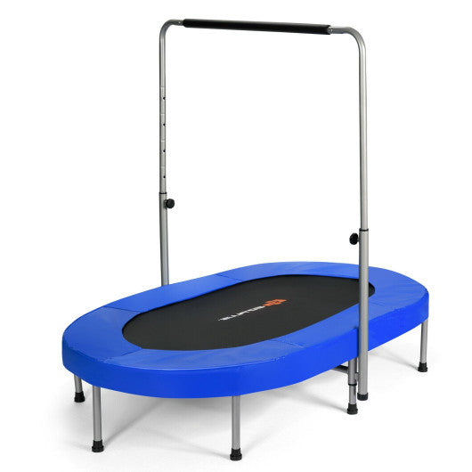 2-Person Foldable Mini Kids Fitness Rebounder Trampoline-Blue