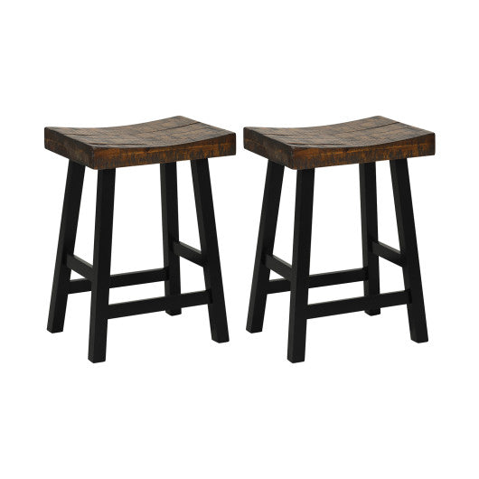 24"/29" Solid Wood Saddle-Seat with Curved Seat Surface and Comfortable Footrests-24 inches