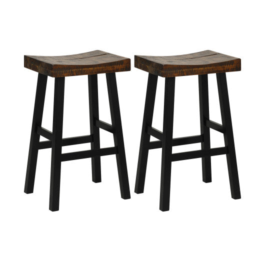 24"/29" Solid Wood Saddle-Seat with Curved Seat Surface and Comfortable Footrests-29 inches