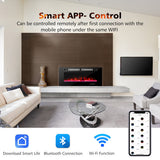 42 Inch Ultra-Thin Electric Fireplace with Decorative Crystals and Smart APP Control-42 inch