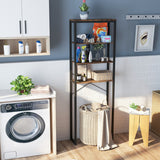 4-Tier Freestanding Over the Toilet Storage Rack-Rustic Brown