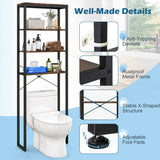 4-Tier Freestanding Over the Toilet Storage Rack-Rustic Brown