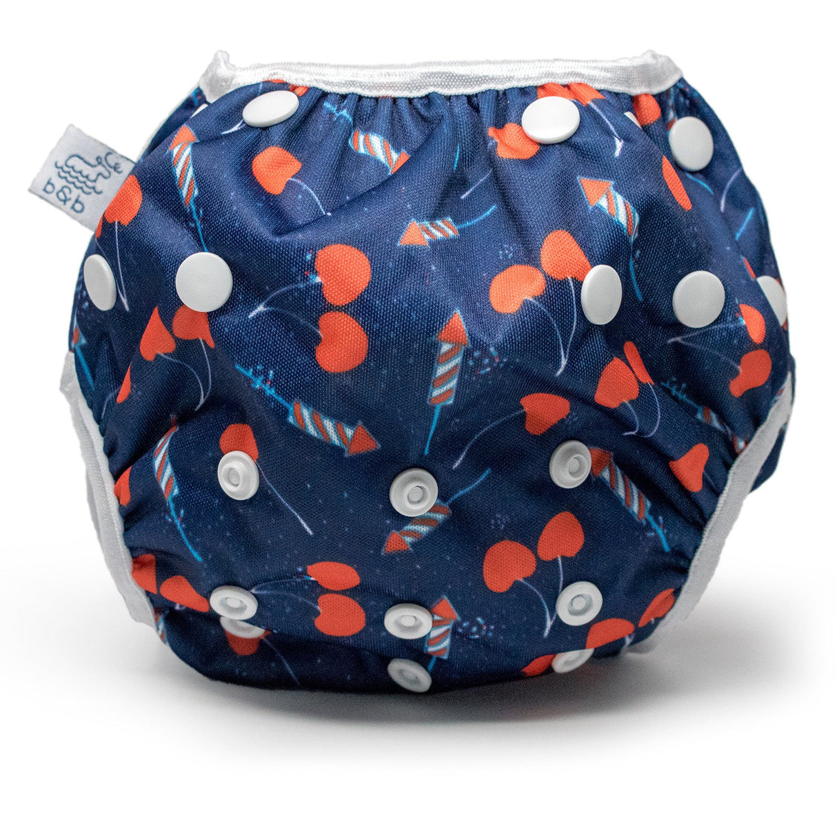 L/E Lauren Holiday Summer Cherry Bomb Print Nageuret Swim Diaper - 100% Proceeds to CF Foundation by Beau & Belle Littles