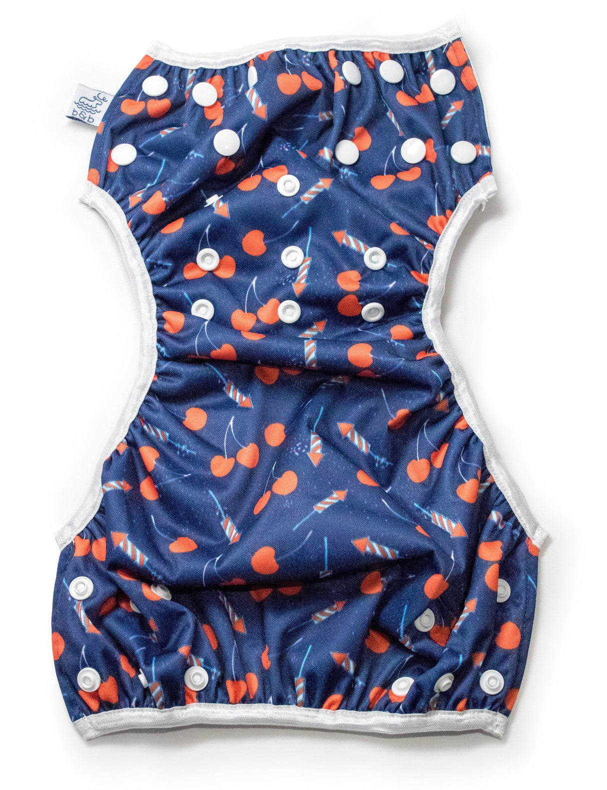 L/E Lauren Holiday Summer Cherry Bomb Print Nageuret Swim Diaper - 100% Proceeds to CF Foundation by Beau & Belle Littles