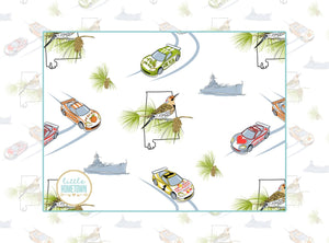 Gift Set: Alabama Baby Muslin Swaddle Blanket and Burp Cloth/Bib Combo by Little Hometown