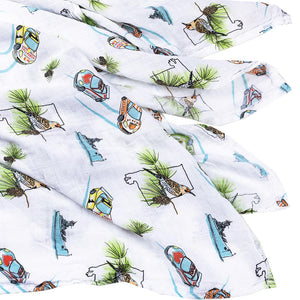 Gift Set: Alabama Baby Muslin Swaddle Blanket and Burp Cloth/Bib Combo by Little Hometown