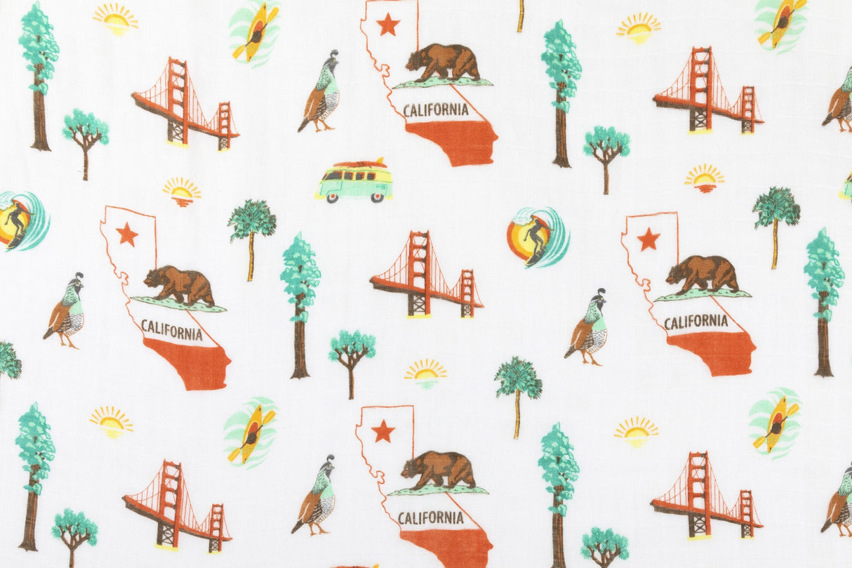 Gift Set: California Baby Muslin Swaddle Blanket and Burp Cloth/Bib Combo by Little Hometown