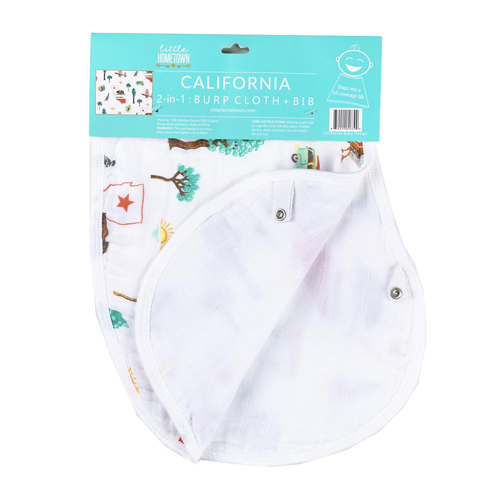 Gift Set: California Baby Muslin Swaddle Blanket and Burp Cloth/Bib Combo by Little Hometown
