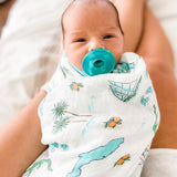 Gift Set: Florida Baby Muslin Swaddle Blanket and Burp Cloth/Bib Combo by Little Hometown