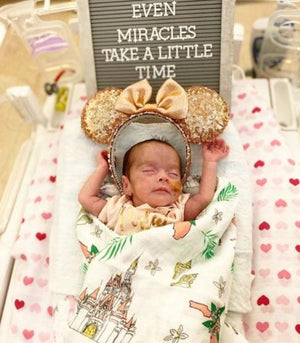 Gift Set: Florida Baby Muslin Swaddle Blanket and Burp Cloth/Bib Combo (Floral) by Little Hometown