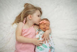 Gift Set: Florida Baby Muslin Swaddle Blanket and Burp Cloth/Bib Combo (Floral) by Little Hometown