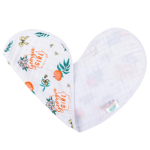 Gift Set: Georgia Girl Muslin Swaddle Blanket and Burp Cloth/Bib Combo by Little Hometown