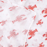 Gift Set: Heads or Tails Crawfish Lobster Baby Muslin Swaddle Blanket and Burp Cloth/Bib Combo by Little Hometown