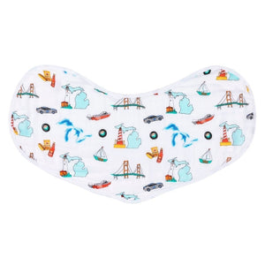 Gift Set: Michigan Baby Muslin Swaddle Blanket and Burp Cloth/Bib Combo by Little Hometown