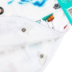 Gift Set: Michigan Baby Muslin Swaddle Blanket and Burp Cloth/Bib Combo by Little Hometown