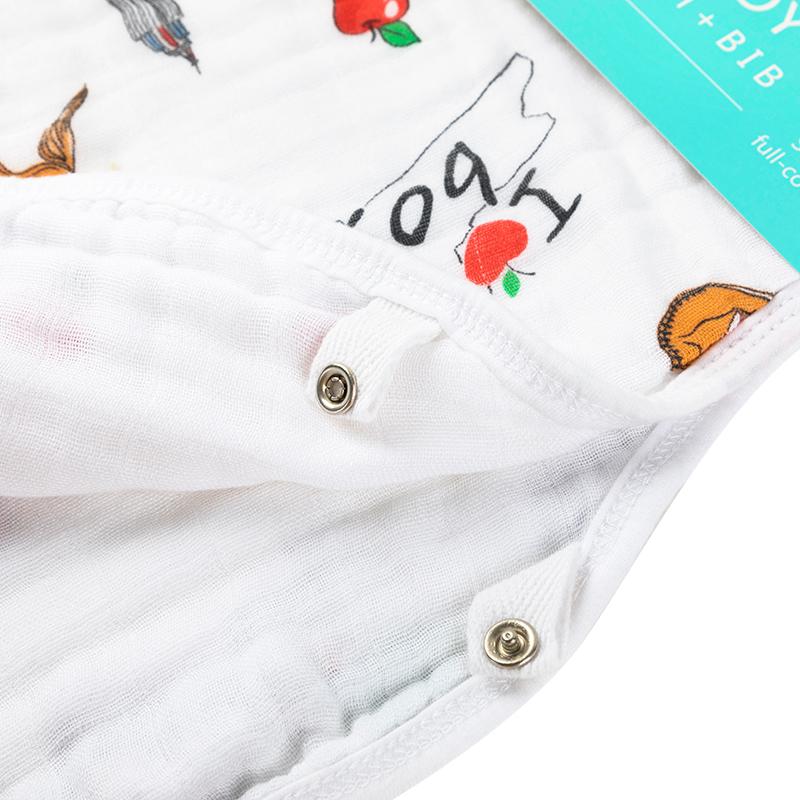 Gift Set: New York Baby Boy Muslin Swaddle Blanket and Burp Cloth/Bib Combo by Little Hometown