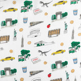 Gift Set: New York City Baby Muslin Swaddle Blanket and Burp Cloth/Bib Combo by Little Hometown