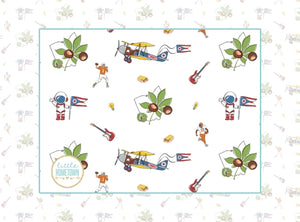 Gift Set: Ohio Baby Muslin Swaddle Receiving Blanket and Burp Cloth / Bib Combo by Little Hometown