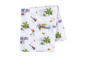 Gift Set: Ohio Baby Muslin Swaddle Receiving Blanket and Burp Cloth / Bib Combo by Little Hometown