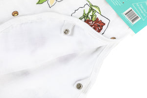 Gift Set: Ohio Baby Muslin Swaddle Receiving Blanket (Floral) and Burp/Bib Combo by Little Hometown