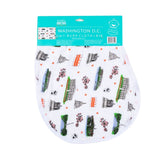 Gift Set: Washington D.C. Baby Muslin Swaddle Blanket and Burp Cloth/Bib Combo by Little Hometown