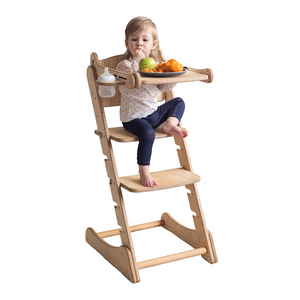 Growing Chair for Kids - Kitchen Helper with Tabletop – Beige
