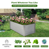 6 x 3 x 2 Feet Rustproof Metal Planter Box with Ground Stakes for Plants