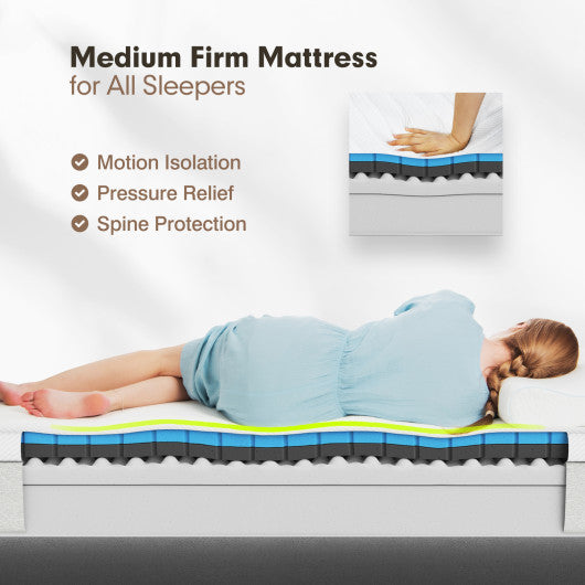 75L x 54W x 8H Memory Foam Mattress with Jacquard Fabric Cover-Queen Size