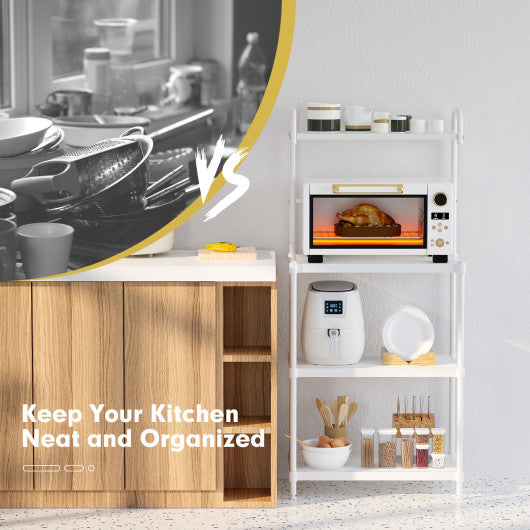 4-Tier Kitchen Storage Baker Microwave Oven Rack Shelves-White