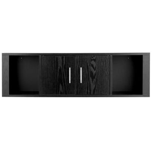 Wall Mounted Floating 2 Door Desk Hutch Storage Shelves