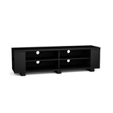 59 Inch Console Storage Entertainment Media Wood TV Stand-Black