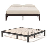 14 Inch King Size Wood Platform Bed Frame-Brown