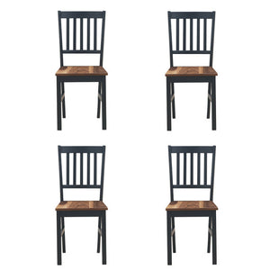 Set of 4 Dining Chair Spindle Back Wooden Legs