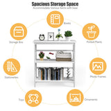 3-Tier Wooden Multi-Functional X-Design Etagere Storage Bookshelf-White