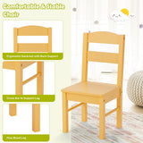 5 pcs Kids Pine Wood Table Chair Set-Clear